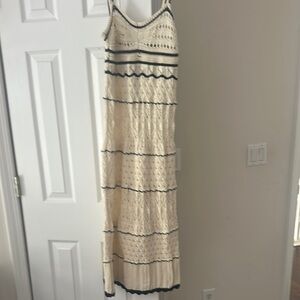 Amazon Essentials Cream and Black Spaghetti Strap Sundress